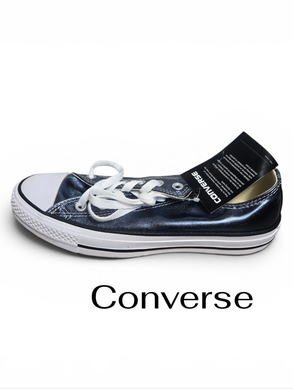 Converse Low Top Sneaker in Metallic Navy Blue NWT